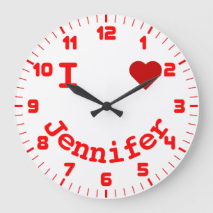 Smiling Face Personalised I Heart Large Clock