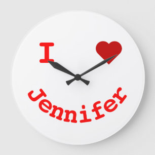 Smiling Face Personalised I Heart Numberless Large Clock