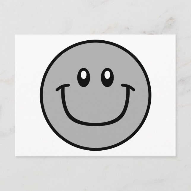 Smiling Face Postcard Grey 0003 (Front)