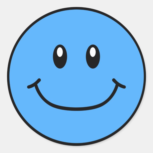 Smiling Face Stickers Blue 0001 (Front)