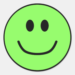 Smiling Face Stickers Green 0002