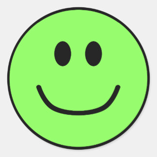 Smiling Face Stickers Green 0002