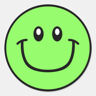 Smiling Face Stickers Green 0003