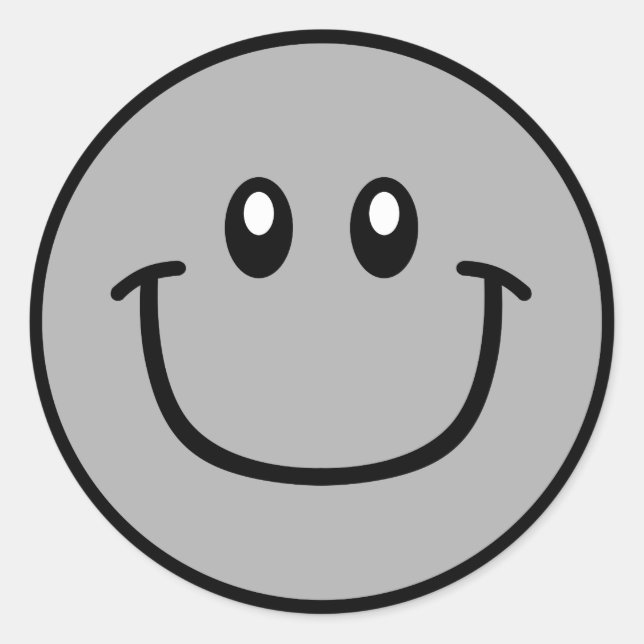 Smiling Face Stickers Grey 0003 (Front)