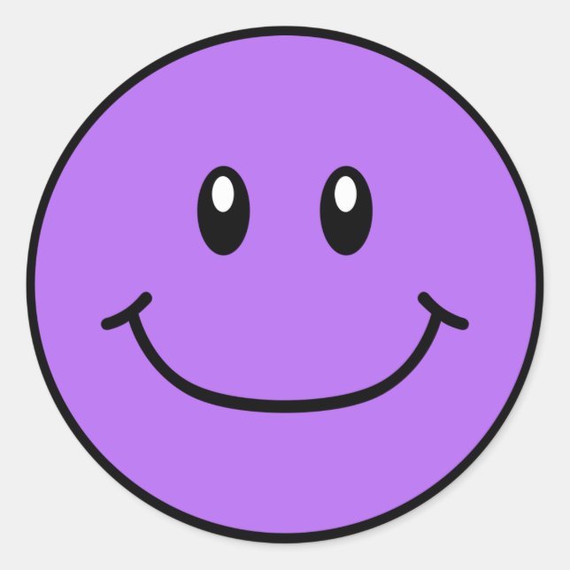 Smiling Face Stickers Purple 0001 (Front)