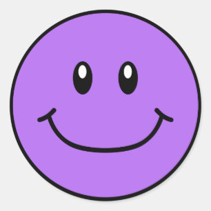 Smiling Face Stickers Purple 0001