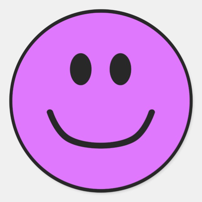Smiling Face Stickers Purple 0002 (Front)