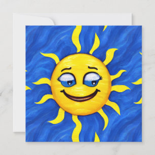 Smiling Face Sunny Sun Holiday Card