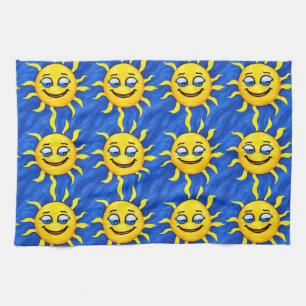 Smiling Face Sunny Sun Tea Towel