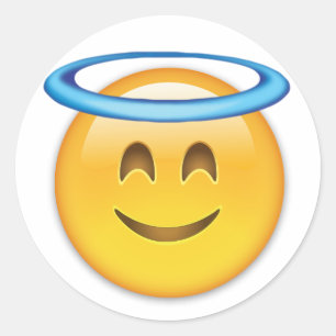 Smiling Face With Halo Emoji Classic Round Sticker