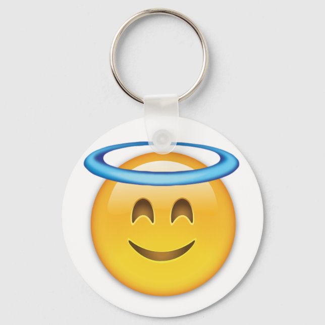 Smiling Face With Halo Emoji Key Ring (Front)