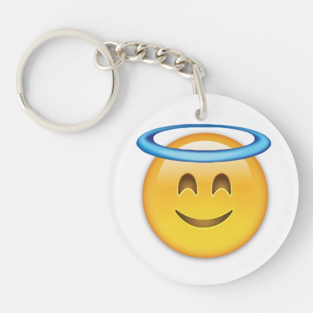 Smiling Face With Halo Emoji Key Ring (Front)