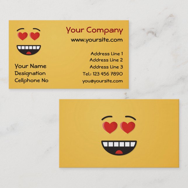 Smiling Face with Heart-Shaped Eyes Business Card (Front/Back)