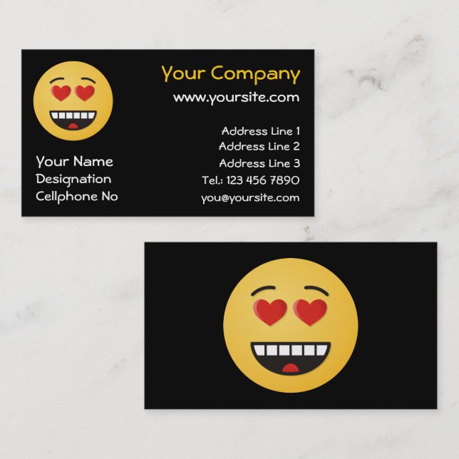 Smiling Face with Heart-Shaped Eyes Business Card (Front/Back)