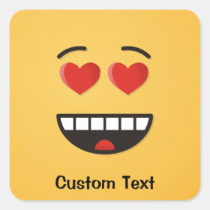 Smiling Face with Heart-Shaped Eyes Classic Round  Square Sticker