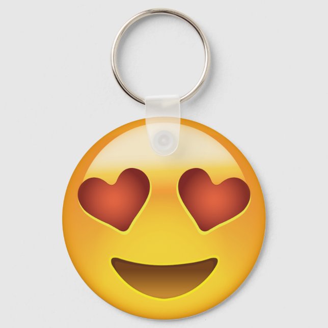 Smiling Face With Heart Shaped Eyes Emoji Key Ring (Front)