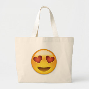 Smiling Face With Heart Shaped Eyes Emoji Large Tote Bag