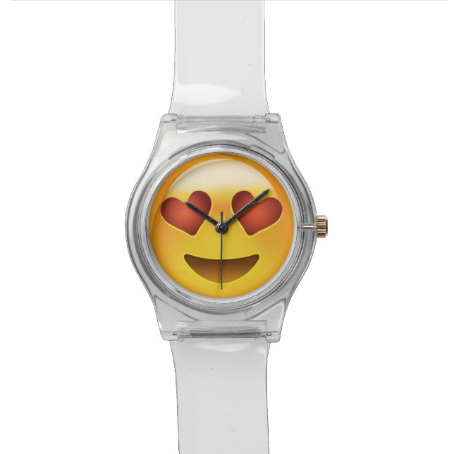 Smiling Face With Heart Shaped Eyes Emoji Watch (Close Up)
