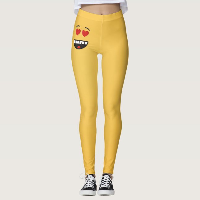 Smiling Face with Heart-Shaped Eyes Leggings (Front)