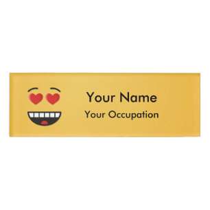 Smiling Face with Heart-Shaped Eyes Name Tag