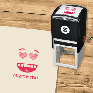 Smiling Face with Heart-Shaped Eyes Self-inking Stamp