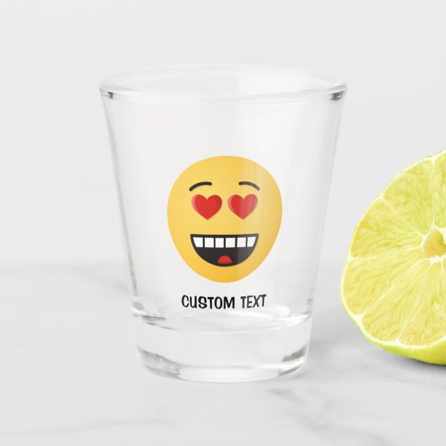Smiling Face with Heart-Shaped Eyes Shot Glass (Front)