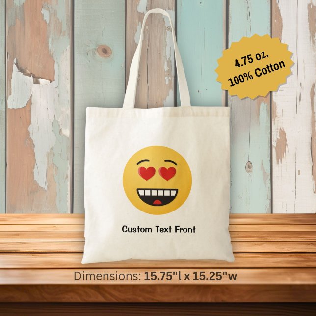 Smiling Face with Heart-Shaped Eyes Tote Bag (Creator Uploaded)