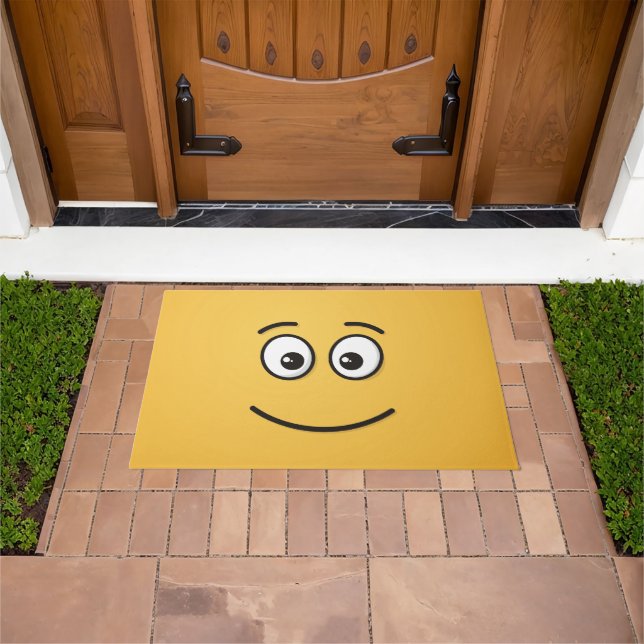 Smiling Face with Open Eyes Doormat (Outdoor)