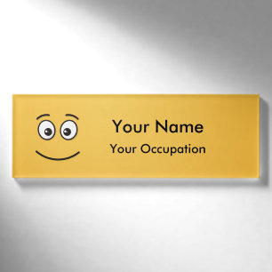 Smiling Face with Open Eyes Name Tag