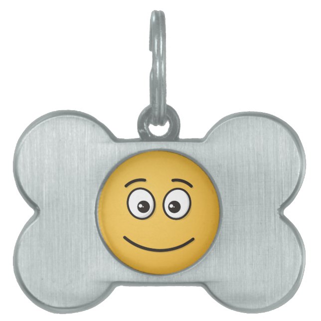 Smiling Face with Open Eyes Pet Name Tag (Front)