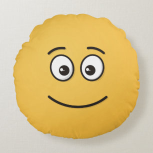 Smiling Face with Open Eyes Round Pillow