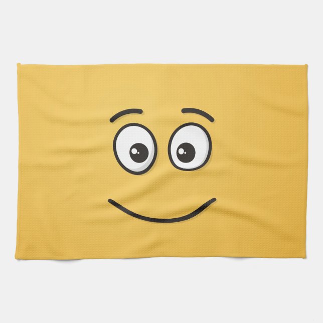 Smiling Face with Open Eyes Tea Towel (Horizontal)