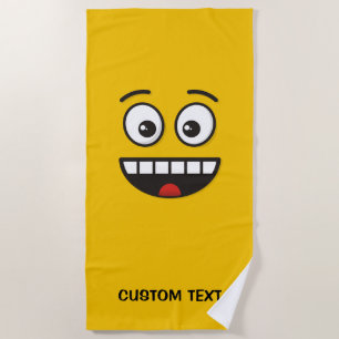 Smiling Face with Open Mouth Beach Towel