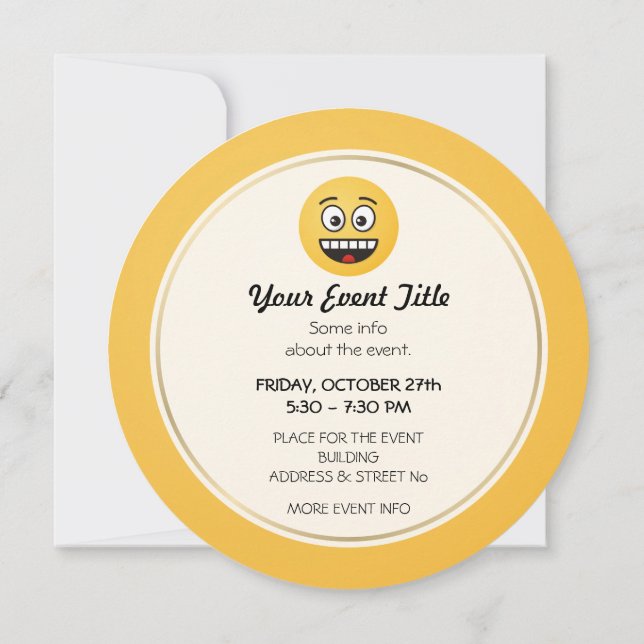 Smiling Face with Open Mouth Invitation (Back)
