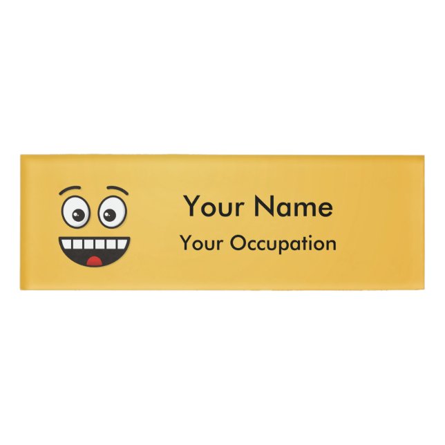 Smiling Face with Open Mouth Name Tag (Front)