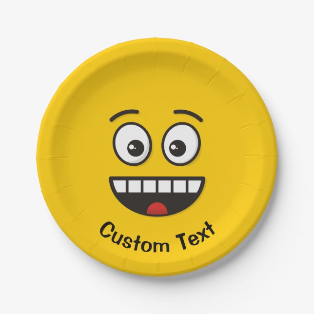 Smiling Face with Open Mouth Paper Plate (Front)