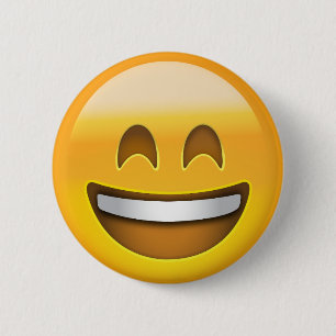 Smiling Face With Open Mouth & Smiling Eyes Emoji 6 Cm Round Badge