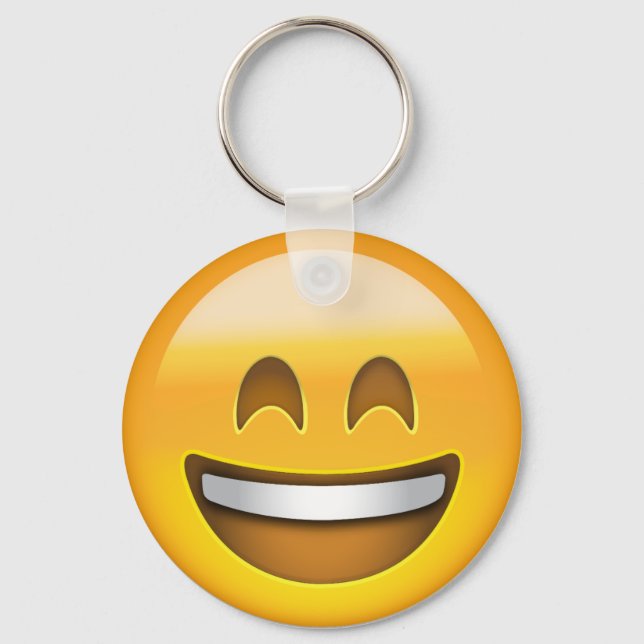 Smiling Face With Open Mouth & Smiling Eyes Emoji Key Ring (Front)