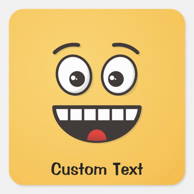 Smiling Face with Open Mouth Square Sticker (Front)