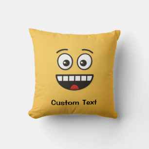 Smiling Face with Open Mouth Throw Pillow