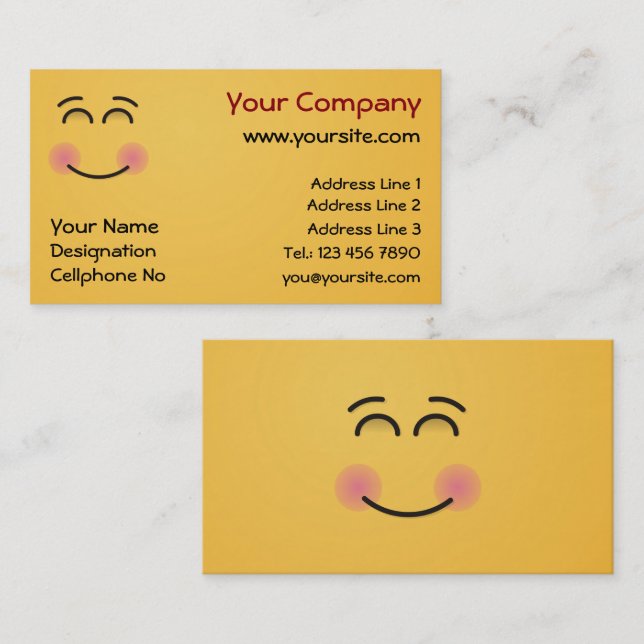 Smiling Face with Smiling Eyes Business Card (Front/Back)