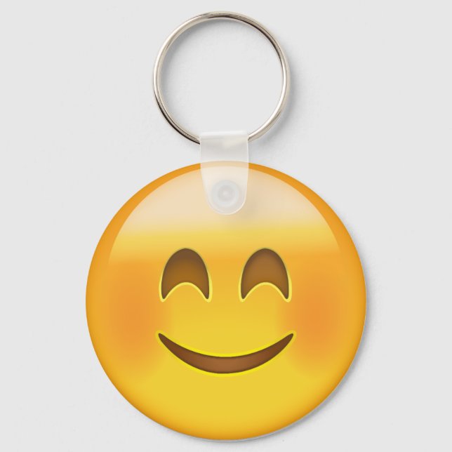 Smiling Face With Smiling Eyes Emoji Key Ring (Front)