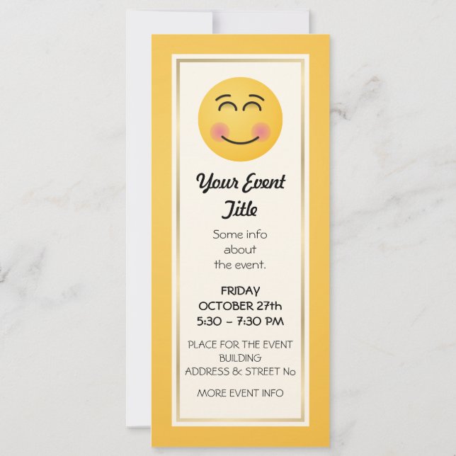 Smiling Face with Smiling Eyes Invitation (Back)