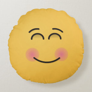 Smiling Face with Smiling Eyes Round Pillow