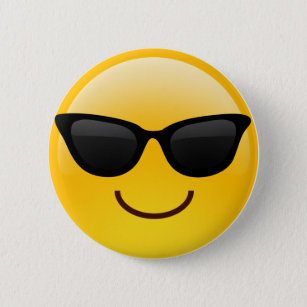 Smiling Face With Sunglasses Cool Emoji 6 Cm Round Badge