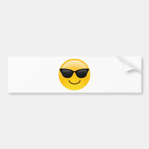 Smiling Face With Sunglasses Cool Emoji Bumper Sticker