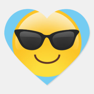 Smiling Face With Sunglasses Cool Emoji Heart Sticker