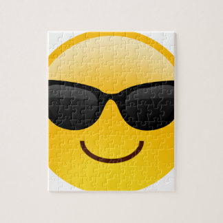 Smiling Face With Sunglasses Cool Emoji Jigsaw Puzzle