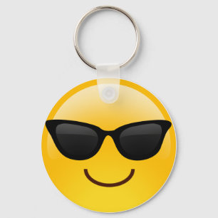Smiling Face With Sunglasses Cool Emoji Key Ring