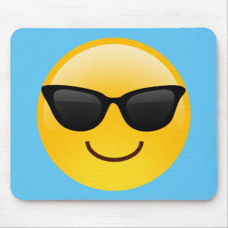 Smiling Face With Sunglasses Cool Emoji Mouse Mat